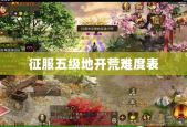 征服五级地开荒难度表